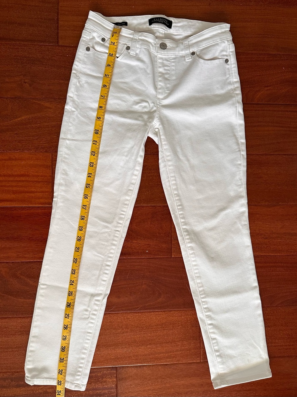 Talbots Flawless Five-Pocket Slim Ankle White Jeans Women’s Petite 2P - Picture 3 of 10